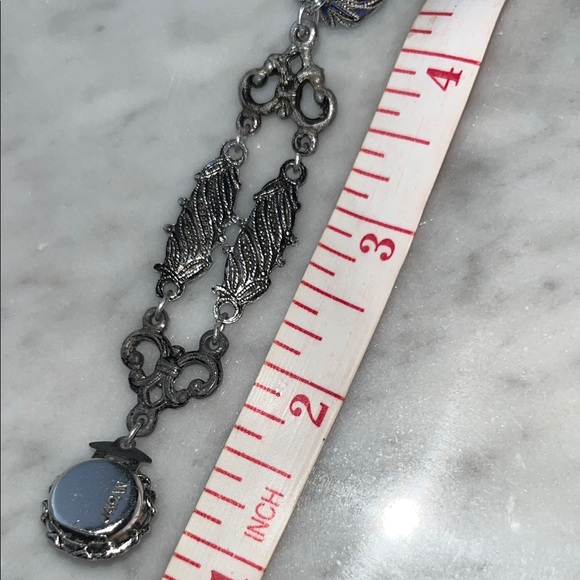 HANDEMADE IN JAPAN Jewelry - VINTAGE Elegant Silver Toned and Blue Beaded Necklace